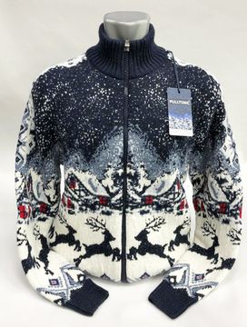 р-р. 56-60. PULLTONIC из шерсти и кашемира "Рождественский" Разъемный замок.