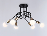 Потолочный светильник в стиле лофт TR80419/5 BK/GD черный/золото E27/5 max 60W D690*370