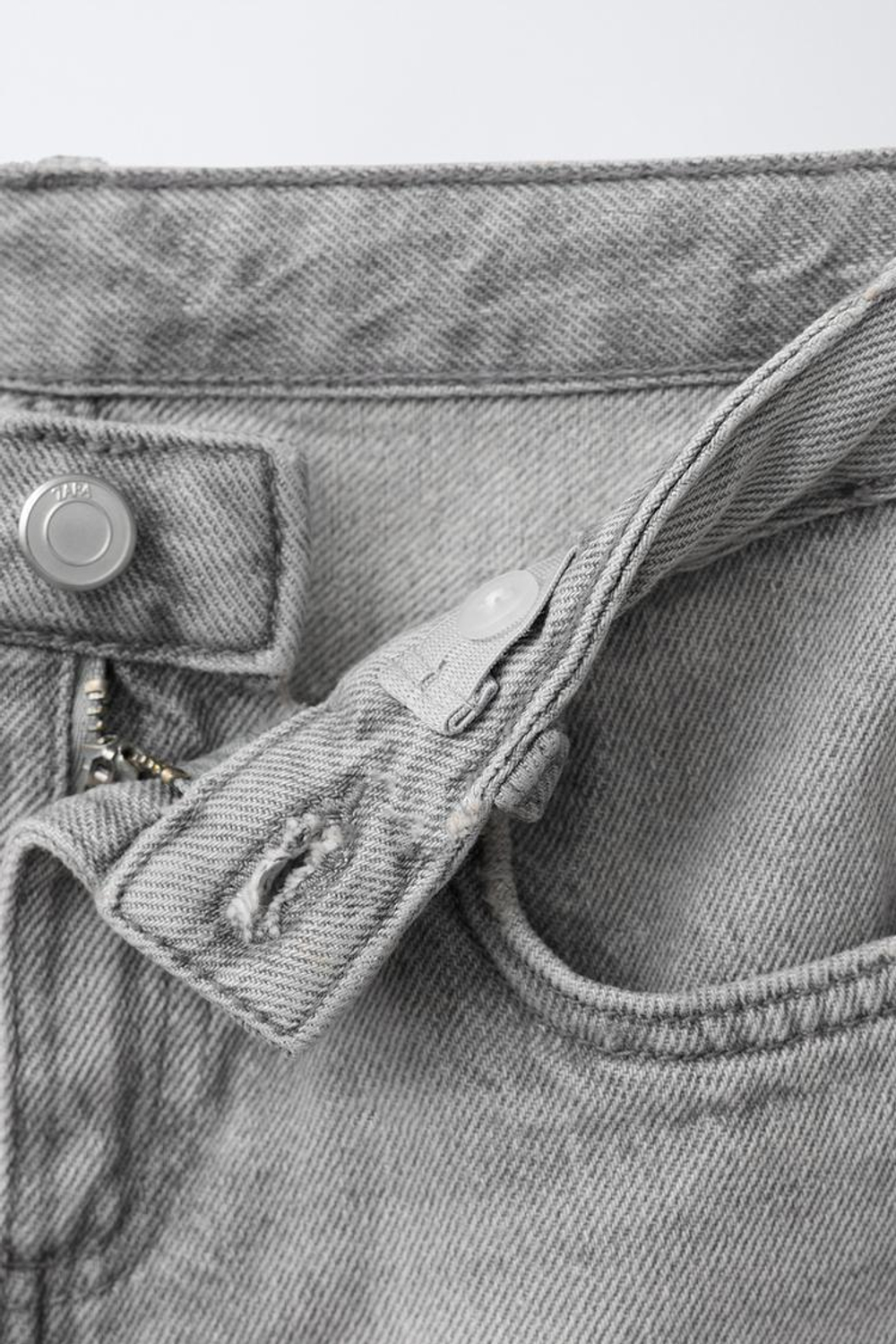 ZARA ДЖИНСЫ WIDE LEG С ЖЕМЧУГОМ, СЕРЫЙ