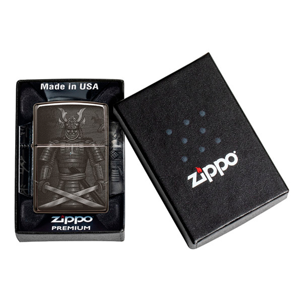 Зажигалка Zippo Knight Fight Design с покрытием High Polish Black