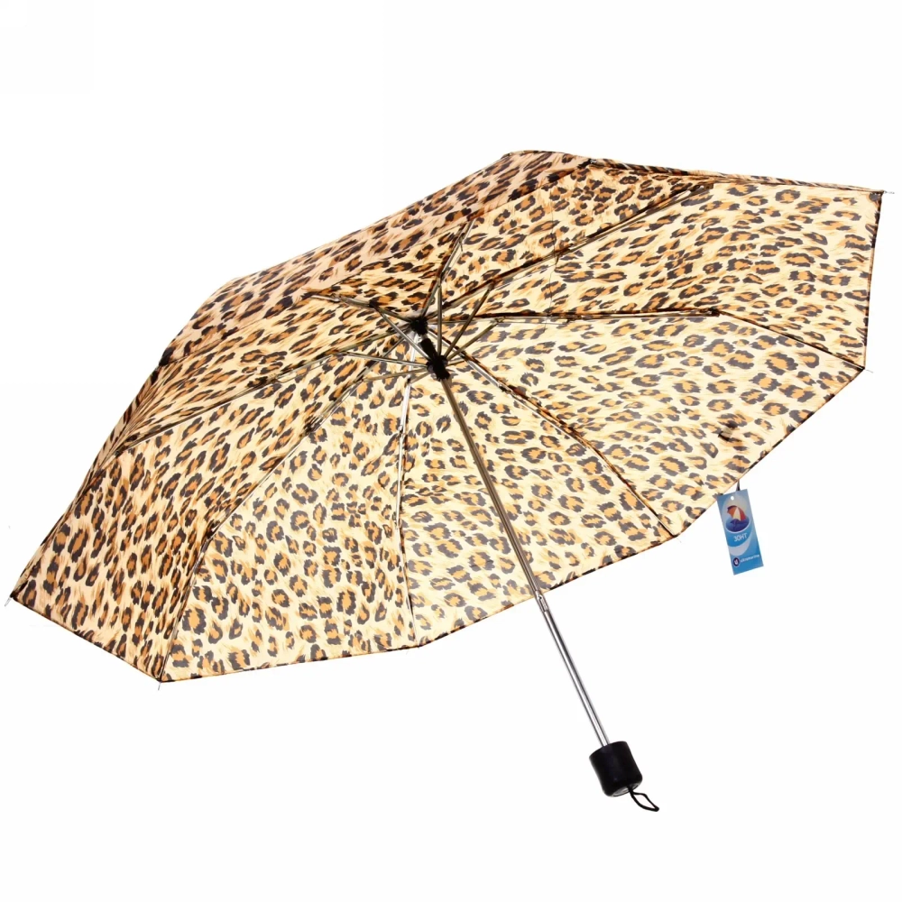 Зонт женский механический «Ultramarine - Леопард», 8 спиц, d-97, длина в слож. виде 23