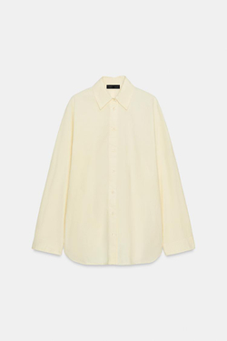 ZARA РУБАШКА ОВЕРСАЙЗ ИЗ ПОПЛИНА, СВЕТЛО-ЖЕЛТЫЙ