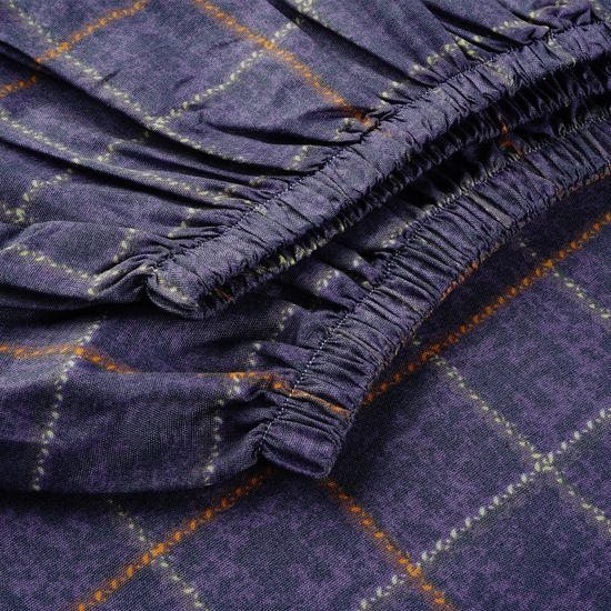 Простыня на резинке Беатрис фиолетовый 140x200х30 , полисатин DOMTEKC