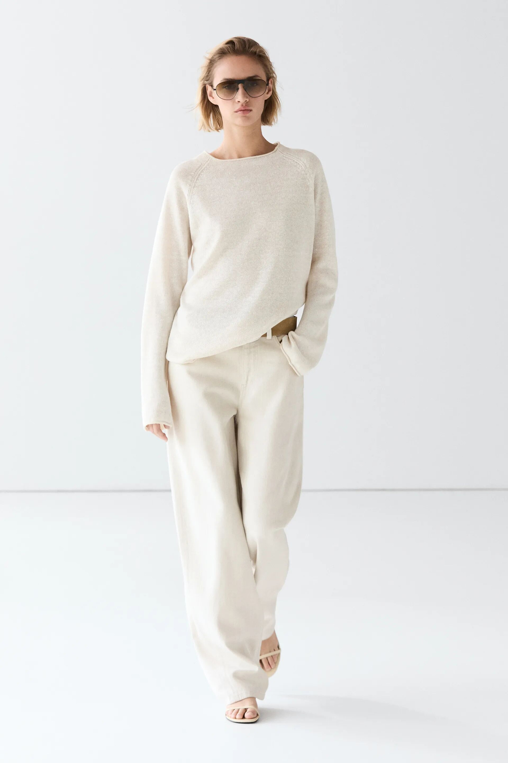 100% МЕРСЕРИЗОВАННЫЙ ХЛОПЧАТОБУМАЖНЫЙ ДЖЕРСИ - MASSIMO DUTTI