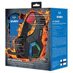 Игровые наушники с микрофоном SVEN AP-U880MV, черный-красный (USB, LED)