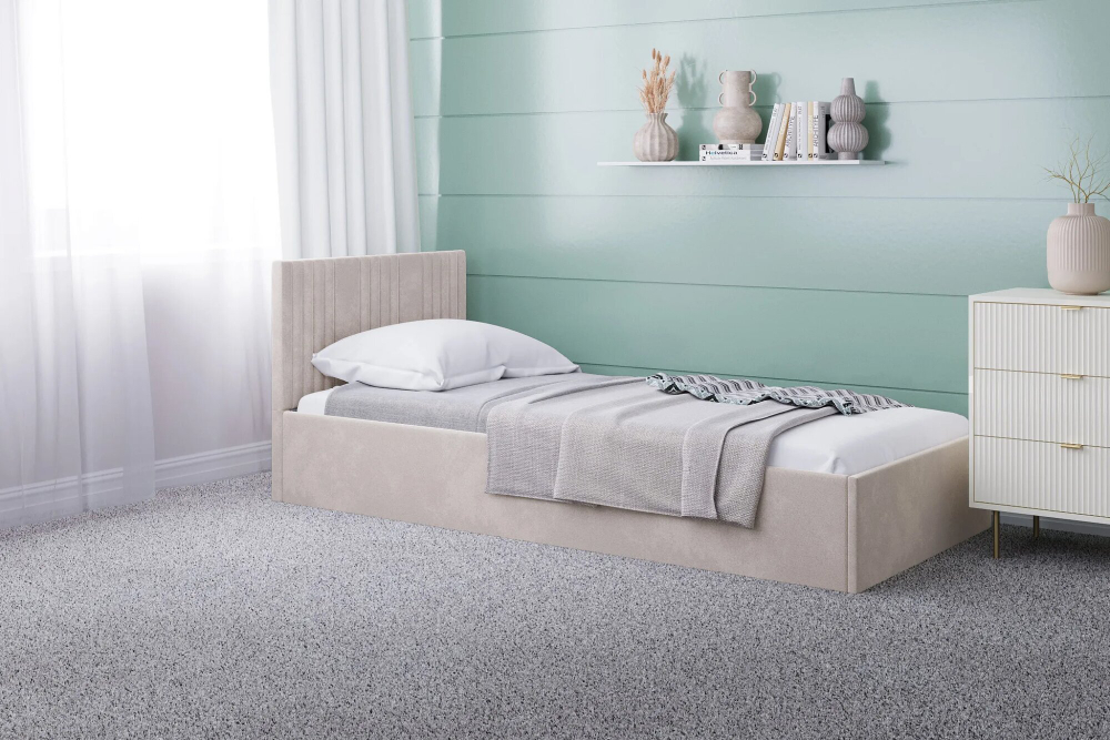 Кровать Поло с подъёмным механизмом, спальное место 90х200, лдсп, ткань велюр