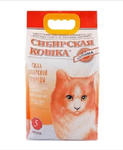 Сибирская кошка Наполнитель комкующийся Оптима, 10л
