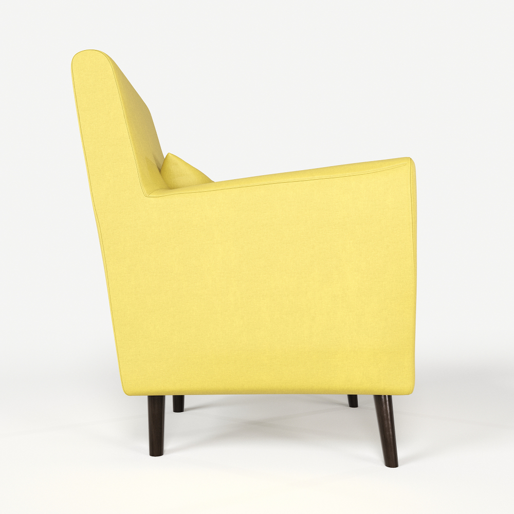 Кресло мягкое Грэйс D-6 (Желтый) на высоких ножках с подлокотниками в гостиную, офис, зону ожидания, салон красоты.