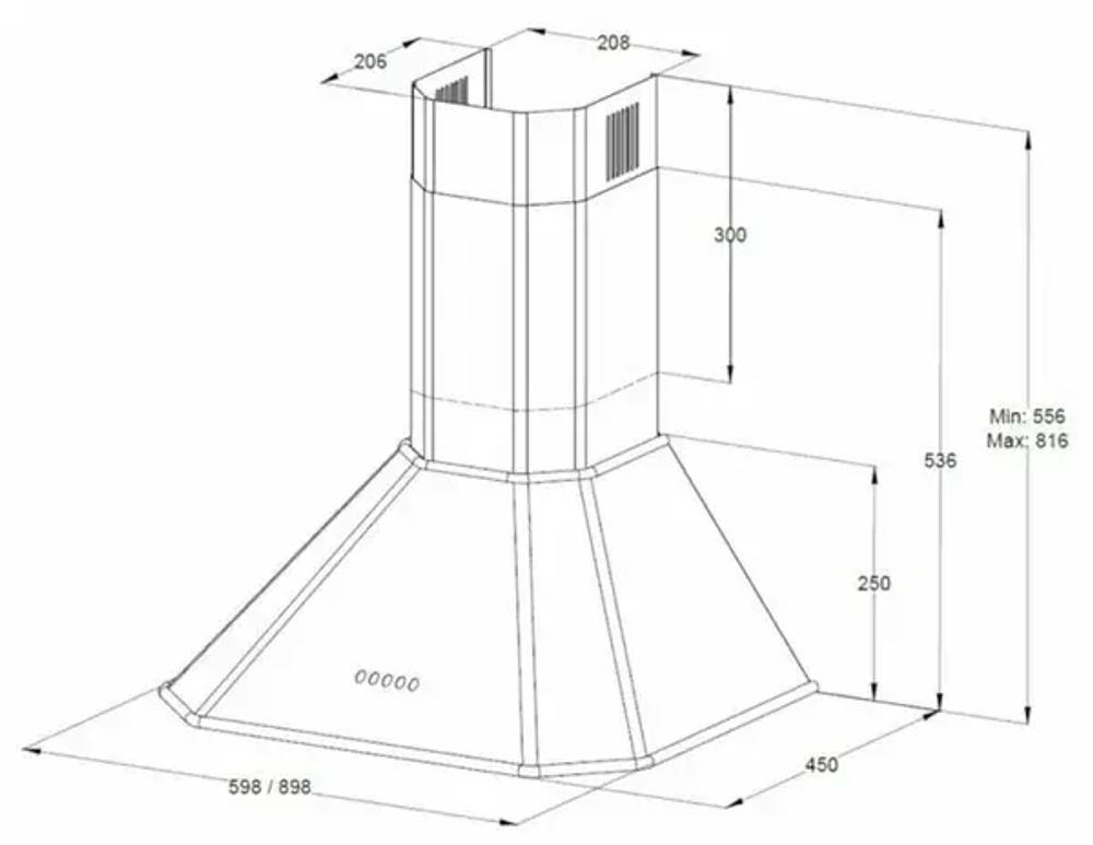 Каминная вытяжка Korting KHC 6839 X