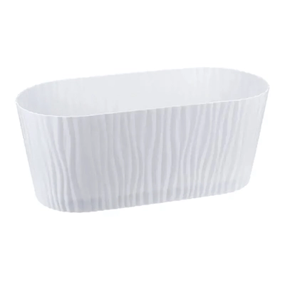 Кашпо ВОЛНА 4,2л овальное с вкладышем Белый