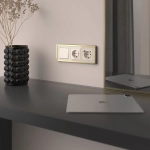 Выключатель одноклавишный проходной (айвори акрил) W1112043