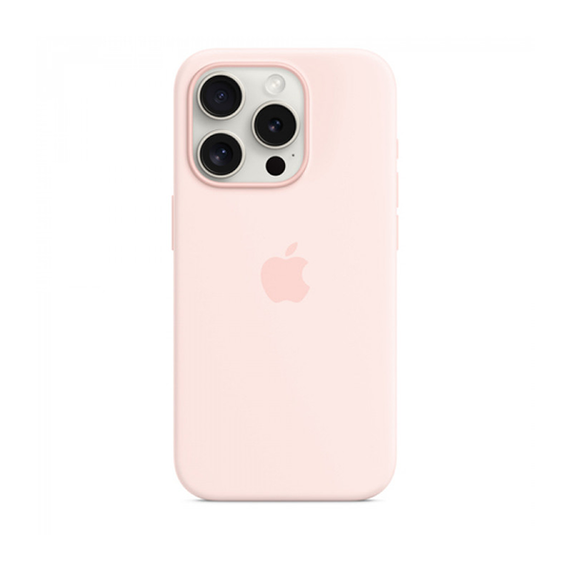 Чехол Apple iPhone 15 Pro Silicone Case with MagSafe Light pink