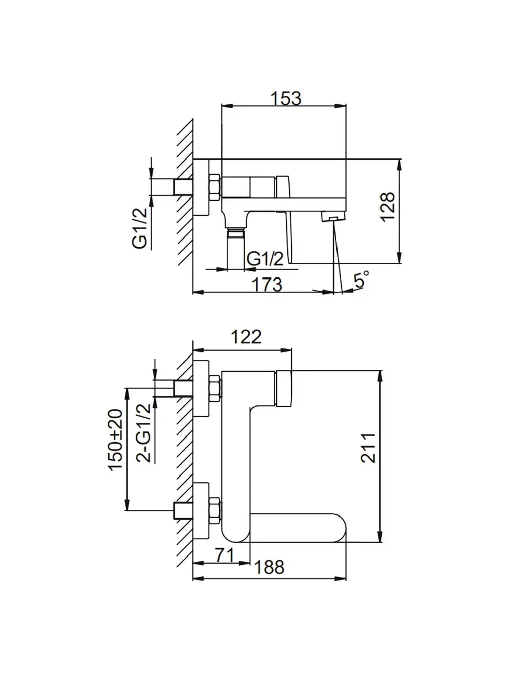 Смеситель для ванны Frap F3285-6