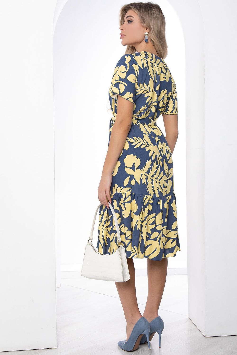 Платье "Малика" (сине-желтое) П8833 LT Collection (Акция)