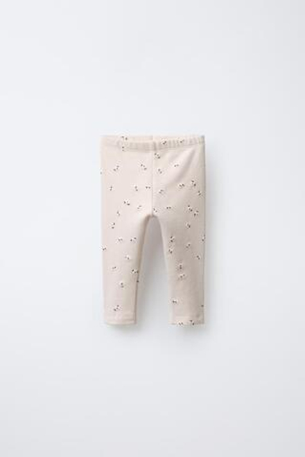 ZARA УТЕПЛЕННЫЕ ЛЕГИНСЫ С ЦВЕТОЧНЫМ ПРИНТОМ, РОЗОВЫЙ