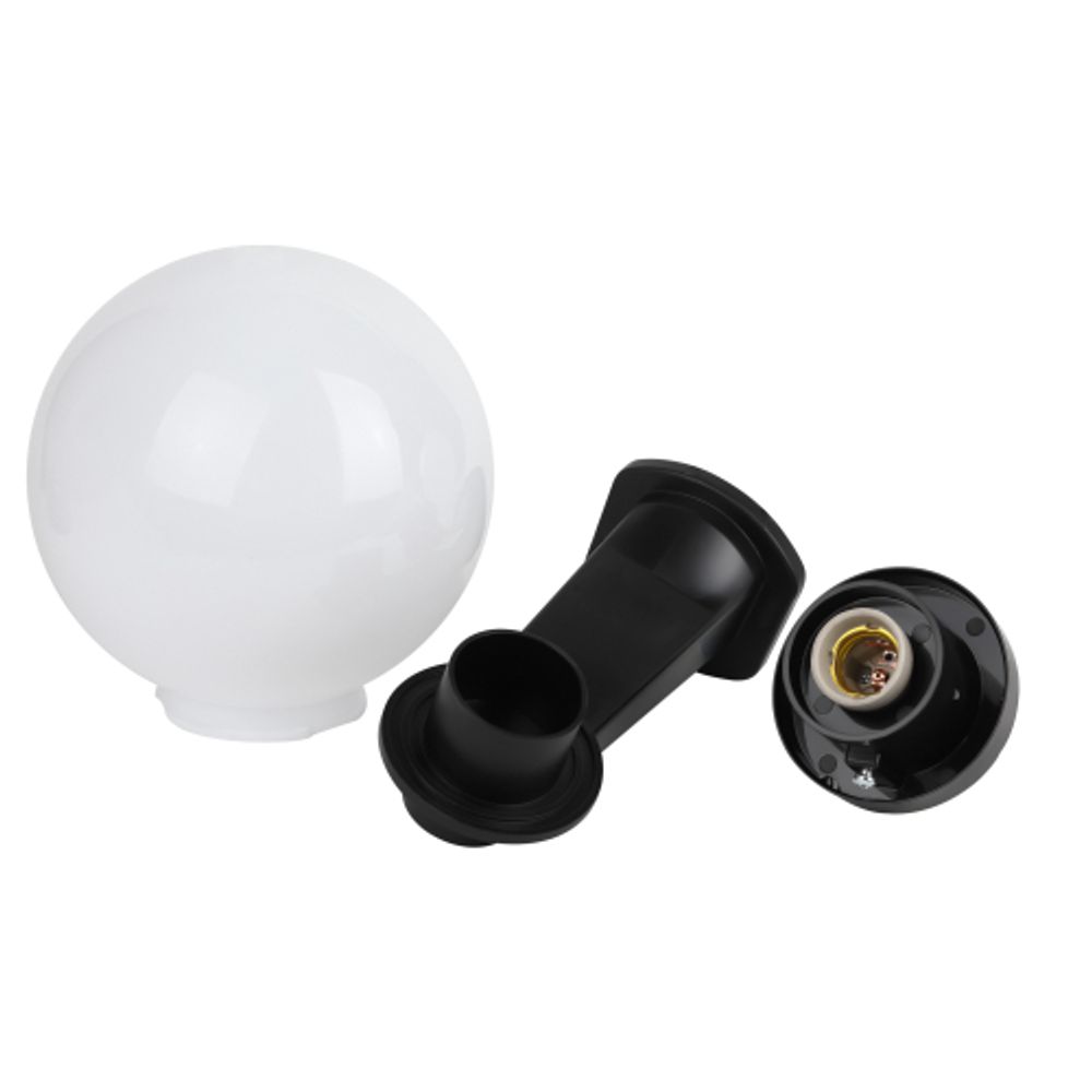 Садово-парковый светильник ЭРА НБУ 01-60-201 шар опаловый настенный IP44 Е27 max60Вт d200mm | Садово-парковые светильники