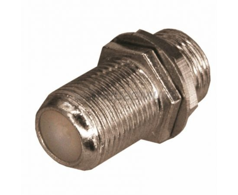 Переходник F-гнездо - F-гнездо бочка с кольцом