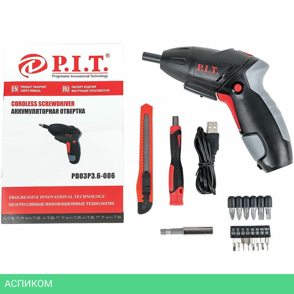 Электроотвертка P.I.T. PD03P3.6-006