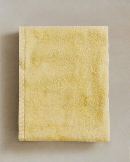 Zara Home - Гладкое махровое хлопковое банное полотенце (500 гхм2), желтый, 50х90 см