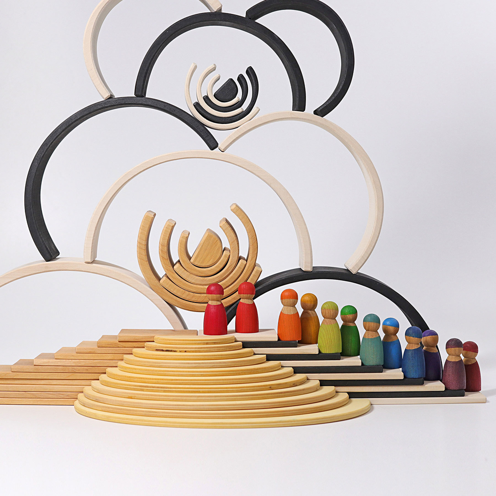 Большая деревянная радуга "Монохром", 12 деталей