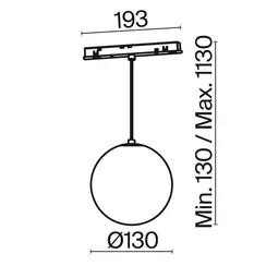 Трековый подвесной светильник Луна / Luna Exility 2700-4000K 5Вт 360° Dim Dali1 Technical tr039-4-5wtw-dd-b