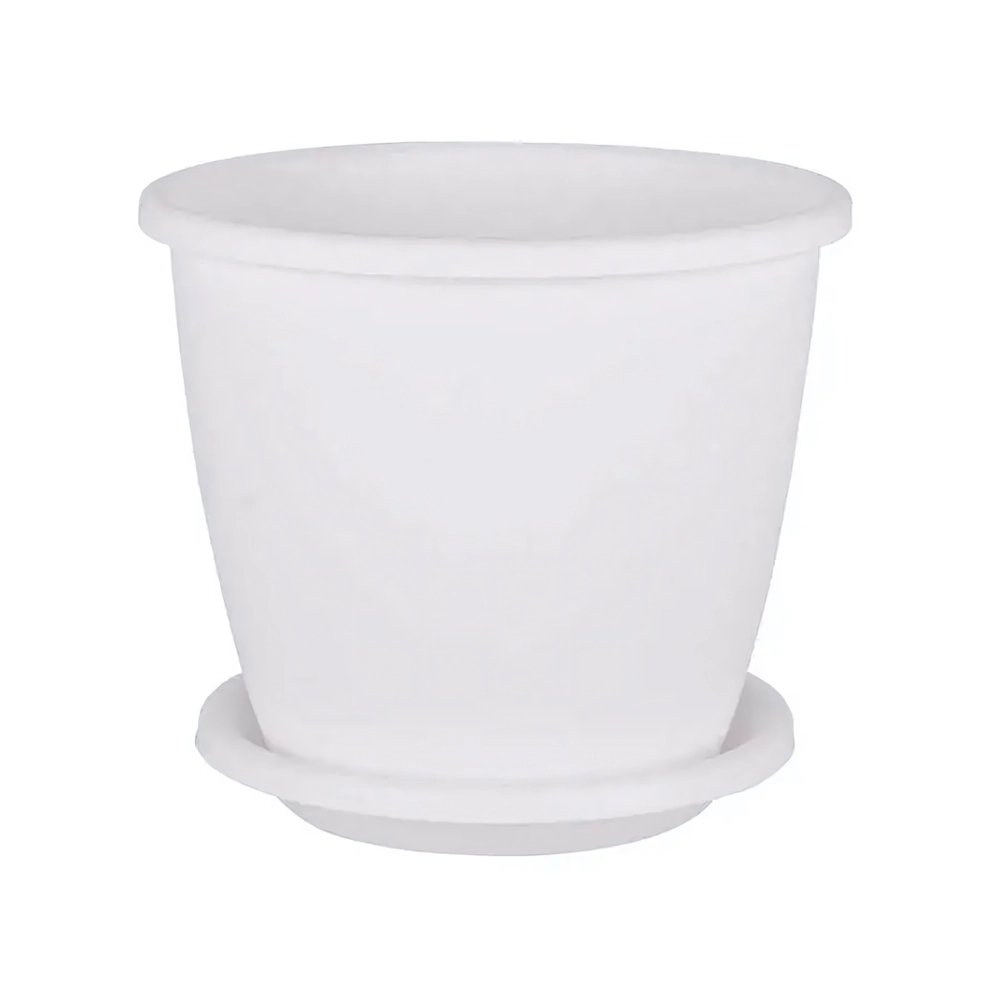 Горшок цветочный Афина 11л (с поддоном) (белый)