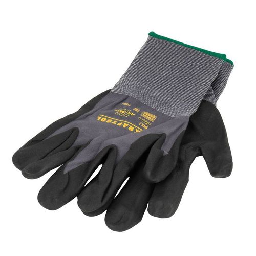 Перчатки нейлоновые со вспенено-нитриловым покрытием размер L Kraftool Expert