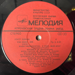 Винтажная виниловая пластинка LP Надя Тишининова К Тебе, Мой Друг (СССР 1984)