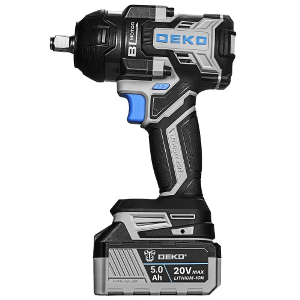 Гайковерт аккумуляторный DEKO DKIS20FU-Li бесщеточный 20В, 2*5.0 Ач, 850 Нм, в кейсе 063-4433