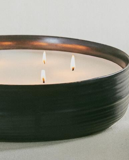 Zara Home Свеча ароматическая Verdant Forest 1350 г, растительный воск, аромат древесный, Коричневый