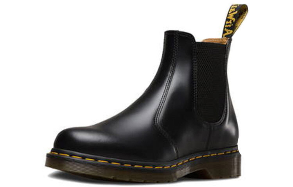 Dr.Dr. Martens classic glossy high-tube Chelsea boots for men and women in the same style black