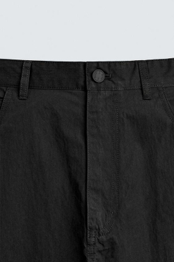 ZARA БРЮКИ CURVED FIT, ЧЕРНЫЙ