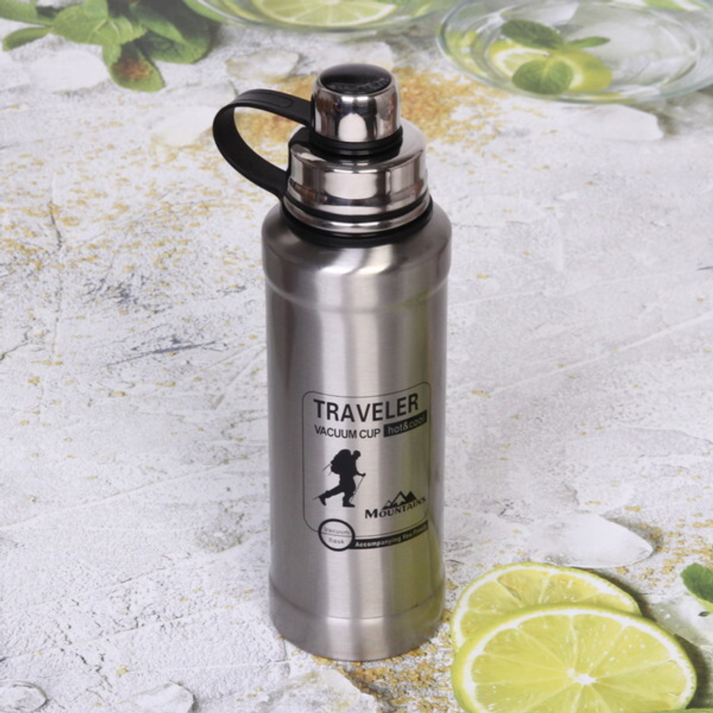 Термос металлический 800мл «Traveler» металлик