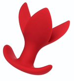 Красная силиконовая расширяющая анальная пробка Flower - 9 см. (Цвет: красный)