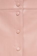 Розовая юбка-миди из эко-кожи