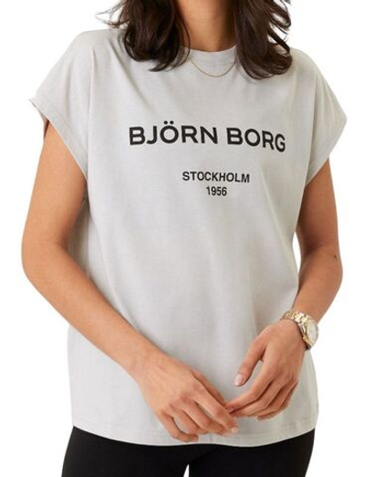 Женская футболка теннисная Björn Borg Training T-shirt - glacier gray