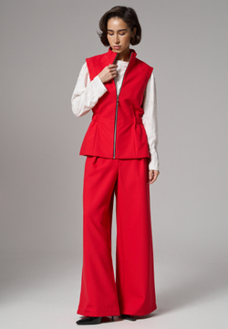 Брюки палаццо красные