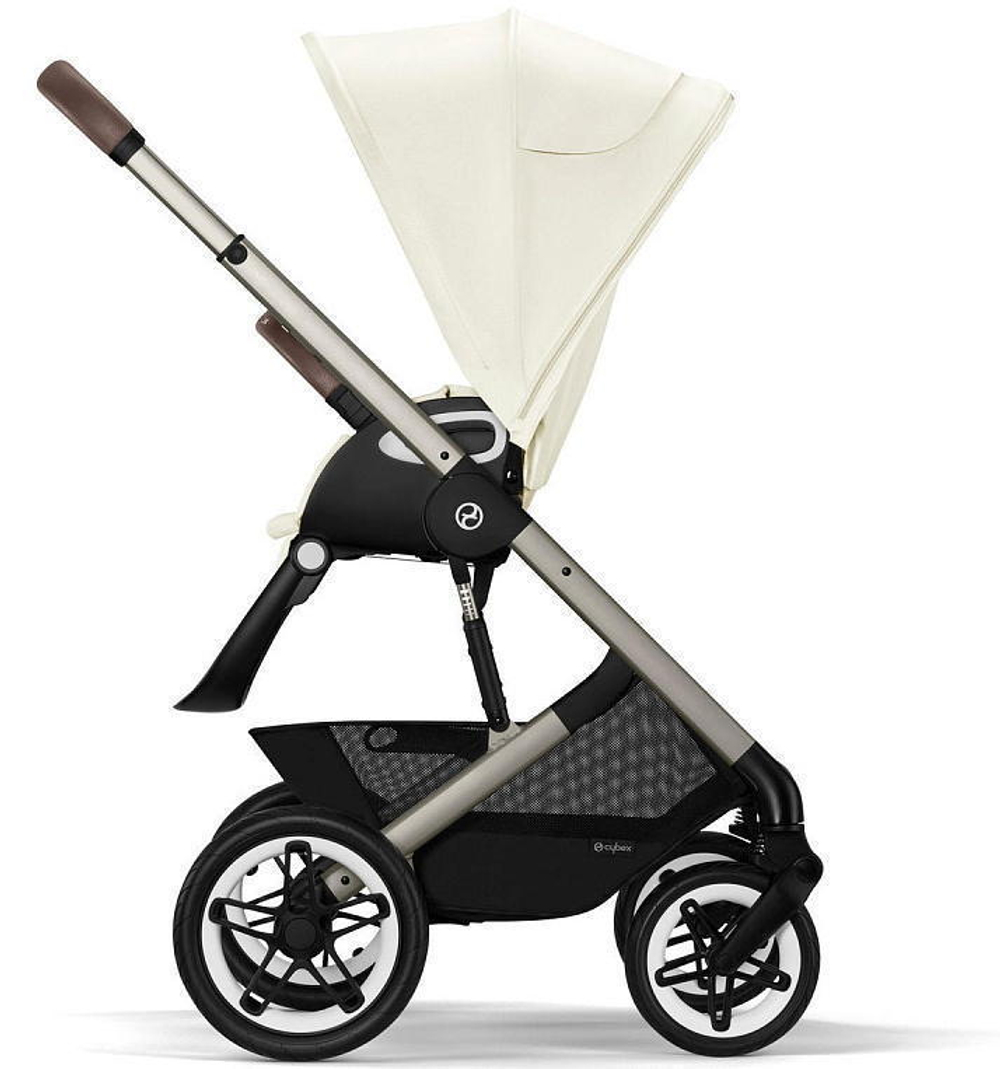 Коляска Cybex Talos S Lux TPE complete Aton B2 Steel Grey 3 в 1 Seashell Beige с дождевиками