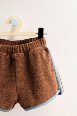 ZARA TIMELESS — ШОРТЫ ИЗ МАХРОВОЙ ТКАНИ, ШОКОЛАДНЫЙ