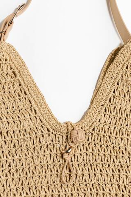 H&M Плетеная сумка через плечо с регулируемым ремешком, бежевый