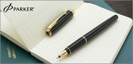 Ручка-роллер Parker Sonnet T530, цвет: LaqBlack GT, стержень: Fblack,  S0808720