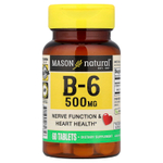 Mason Natural, витамин B6, 500 мг, 60 таблеток