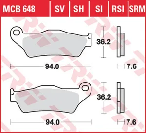 Колодки тормозные дисковые TRW MCB648RSI