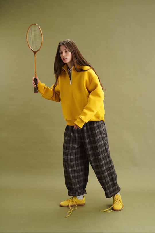 Брюки-бананы, коричневая клетка