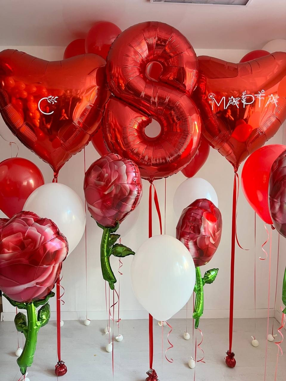 Оформление воздушными шарами на 8 марта №2983