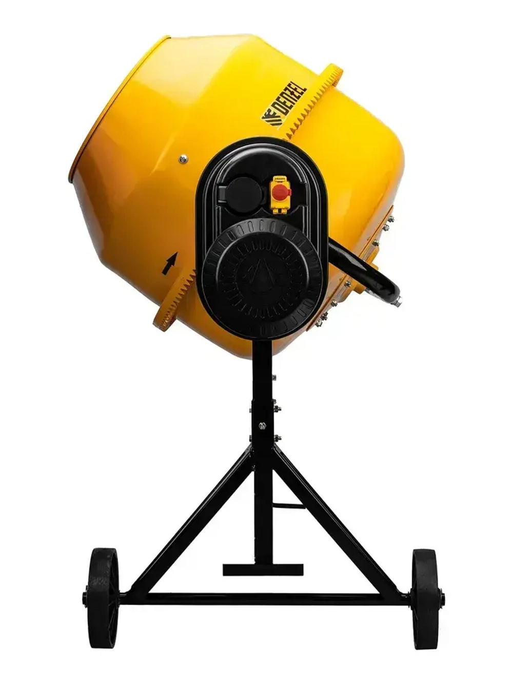 Бетономешалка строительная DENZEL B-180, 180 л объем бака и 700 Вт мощность, чугунный венец и разъемный узел оси барабана, термозащита и кнопка аварийного выключения, бетоносмеситель 95423