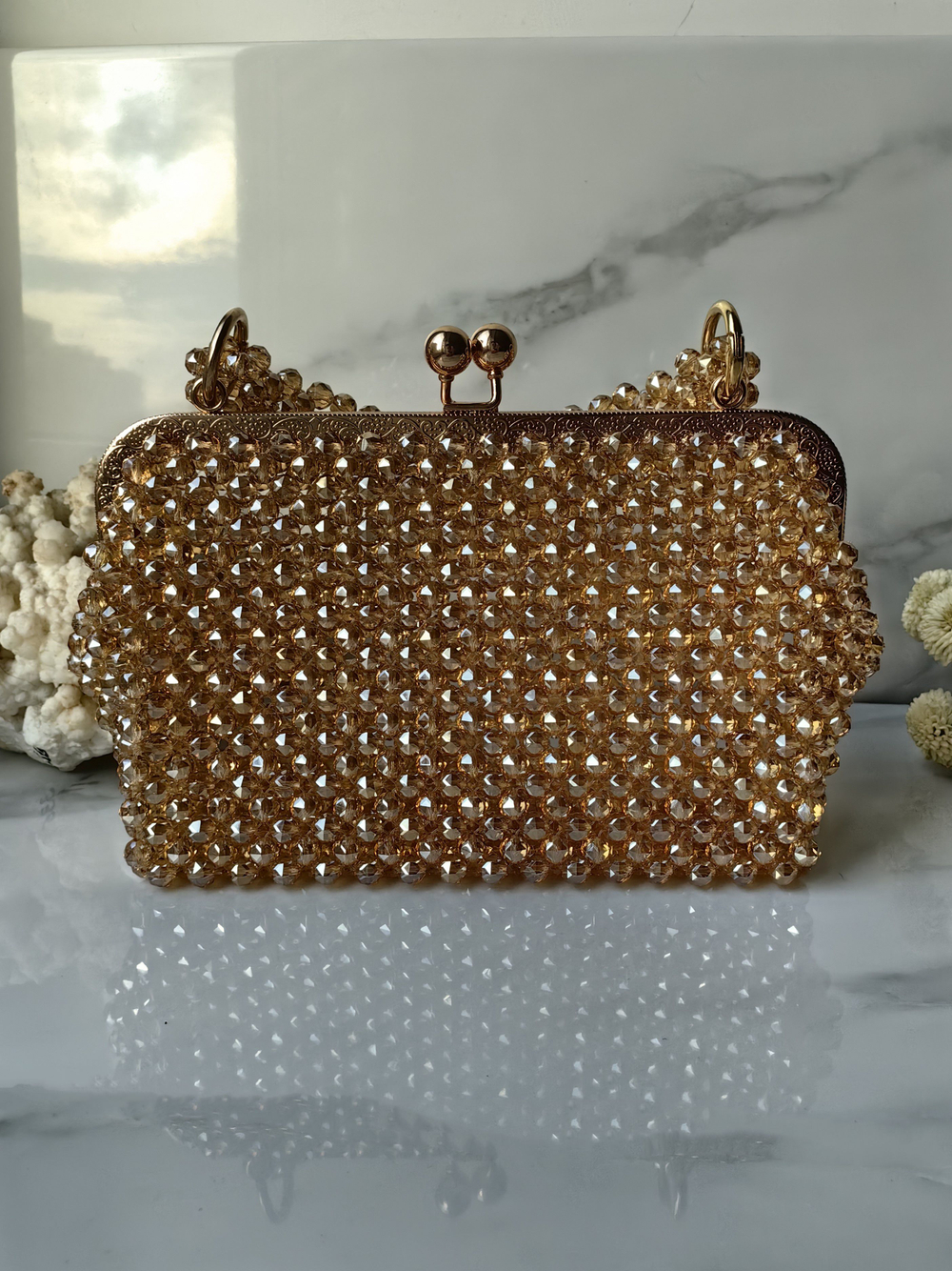 Сумка из ювелирного стекла цвет "Золото"