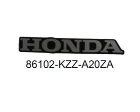 86102-KZZ-A20ZA. MARK, HONDA (70MM) *TYPE1*. on the tail Honda CRF250M