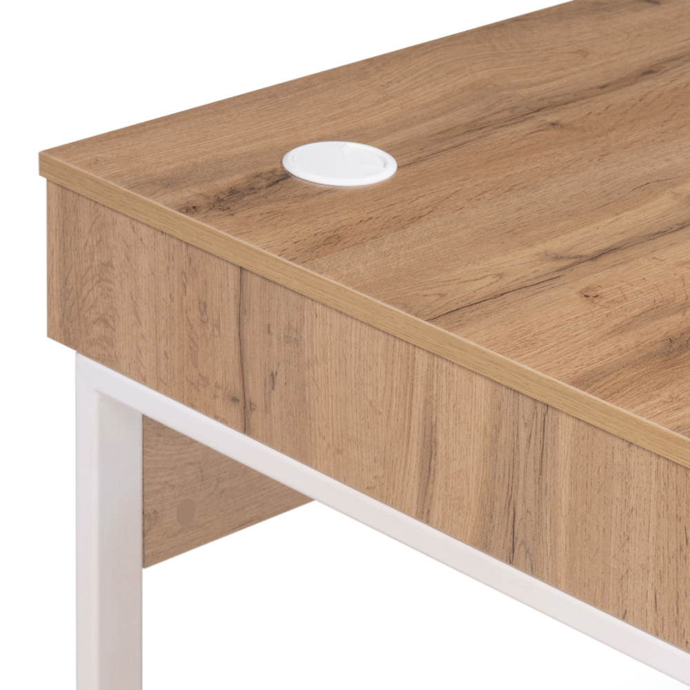 Компьютерный стол Woodville Реус дуб вотан, белый