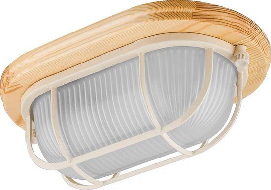 Светильник накладной Feron IP54, 220V 60Вт Е27, дерево, клен, овал, с решеткой, FE_11572